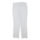 REISS Womens Cotton Blend Light Grey Regular Fit Straight Trousers W27 L27 Smart