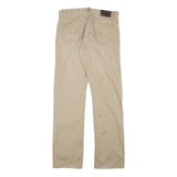 POLO RALPH LAUREN Mens Regular Fit Beige Cotton Blend Trousers W32 L34 Zip