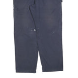 CARHARTT Mens Cotton Blend Navy Relaxed Straight Trousers W36 L30 Workwear Zip