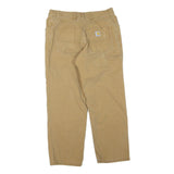 CARHARTT Mens Cotton Blend Beige Regular Fit Straight Leg Trousers W32 L27