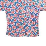 BOUVY Mens Blue & Pink Floral Rayon Shirt M Hawaiian Casual Summer Style