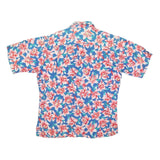 BOUVY Mens Blue & Pink Floral Rayon Shirt M Hawaiian Casual Summer Style