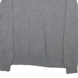 TOMMY HILFIGER Mens Grey Plain Cotton Blend Jumper Crew Neck Basic Knit M