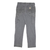 CARHARTT Mens Cotton Blend Grey Relaxed Straight Trousers W32 L32 Workwear