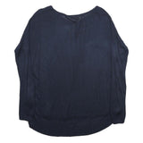 H&M Womens Navy Plain Pullover Jumper Crew Neck Basic Knit XS Lightweight