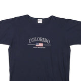 INTEX Mens Navy Colorado Graphic T-Shirt M Short Sleeve Crew Neck Cotton Blend