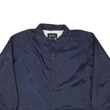 SIGMA Mens Navy Blue Coach Jacket L Nylon Plain Button Closure Casual Training