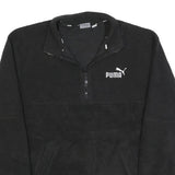 PUMA Mens Black Plain Pullover Polyester Jumper M Sportswear Lightweight