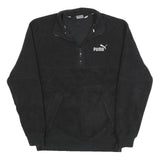 PUMA Mens Black Plain Pullover Polyester Jumper M Sportswear Lightweight