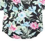CC HUGHES Womens Black Floral Print Short Sleeve Shirt XL Casual Summer Top
