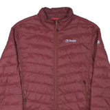 SHERPA Mens Maroon Red Jacket S Polyester Blend Quilted Zip Outdoor Lightweight