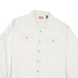 WRANGLER Mens White Shirt XL Cotton Blend Casual Long Sleeve Button Down