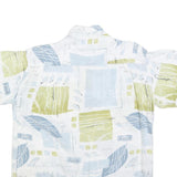 SCHILD Mens Blue & Green Pattern Shirt L Casual Cotton Blend Summer Style