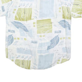 SCHILD Mens Blue & Green Pattern Shirt L Casual Cotton Blend Summer Style