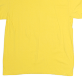 GILDAN Mens Yellow T-Shirt L Short Sleeve Crew Neck Plain Cotton Casual