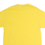 GILDAN Mens Yellow T-Shirt L Short Sleeve Crew Neck Plain Cotton Casual