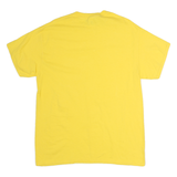 GILDAN Mens Yellow T-Shirt L Short Sleeve Crew Neck Plain Cotton Casual