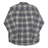 BASIC OPTIONS Mens Grey & Blue Check Shirt L Casual Cotton Long Sleeve Button