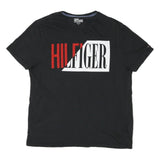 TOMMY HILFIGER Mens Black Hilfiger Graphic T-Shirt M Short Sleeve Crew Neck