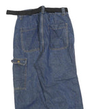 JHYO Womens Blue Relaxed Tapered Denim Medium W30 L25 Cargo Pocket Casual