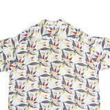 TOWNCRAFT Mens White Floral Pattern Cotton Shirt XL Casual Summer Fashion
