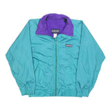 LANDS END Womens Teal & Purple Classic Jacket S Nylon Windbreaker Outdoor Zip