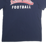 NIKE Mens Navy Fresno State Football Graphic T-Shirt M Crew Neck Short Sleeve