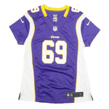 NIKE Womens Purple & White Vikings Football Shirt M Short Sleeve V-Neck NFL