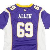 NIKE Womens Purple & White Vikings Football Shirt M Short Sleeve V-Neck NFL