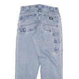 DICKIES Mens Regular Fit Light Blue Denim Jeans W34 L31 Workwear Casual Zip