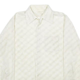 Mens White Polyester Blend Plain Shirt M Classic Collar Long Sleeve Button