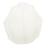 Mens White Polyester Blend Plain Shirt M Classic Collar Long Sleeve Button