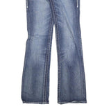 DAYTRIP Womens Blue Regular Bootcut Denim Jeans W30 L30 Stylish Stitching