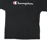 CHAMPION Mens Black L Cotton Blend T-Shirt Short Sleeve Crew Neck Logo