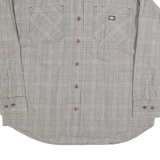 DICKIES Mens Grey Check Shirt XL Cotton Blend Casual Workwear Buttoned