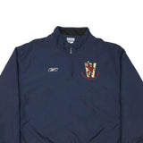 REEBOK Mens Navy Blue Lacrosse Half Zip Nylon Jacket XL Plain Sportswear