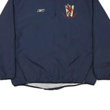 REEBOK Mens Navy Blue Lacrosse Half Zip Nylon Jacket XL Plain Sportswear