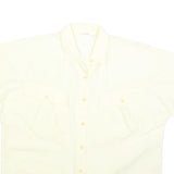 LAST SCENE Womens Cream Basic Shirt Short Sleeve Button Neck M Cotton Blend