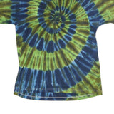 Mens Blue & Green Tie Dye T-Shirt M Short Sleeve Crew Neck Cotton Casual