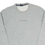 CHAMPION Womens Grey Crew Neck M Logo Cotton Blend Sweatshirt Pullover