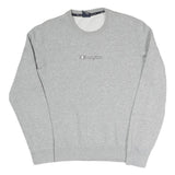 CHAMPION Womens Grey Crew Neck M Logo Cotton Blend Sweatshirt Pullover