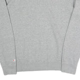 CHAMPION Womens Grey Crew Neck M Logo Cotton Blend Sweatshirt Pullover