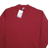 RUSSELL ATHLETIC Mens Red Long Sleeve Crew Neck Cotton T-Shirt XL Plain
