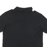 TOMMY HILFIGER Mens Black Short Sleeve Plain XL Cotton Blend Polo Shirt