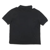 TOMMY HILFIGER Mens Black Short Sleeve Plain XL Cotton Blend Polo Shirt