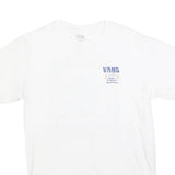 VANS Mens White Blue and Yellow Graphic T-Shirt S Short Sleeve Crew Neck Off The