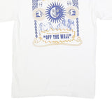 VANS Mens White Blue and Yellow Graphic T-Shirt S Short Sleeve Crew Neck Off The