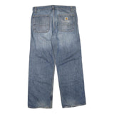 CARHARTT Mens Jeans Blue Regular Straight Denim Light W36 L30 Zip Cotton Blend