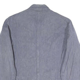 Mens Blue Workwear Jacket S Polyester Blend Plain Button Closure Casual