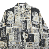 CITY LIFE Womens Black & Beige Paisley Print Shirt Long Sleeve Collared L